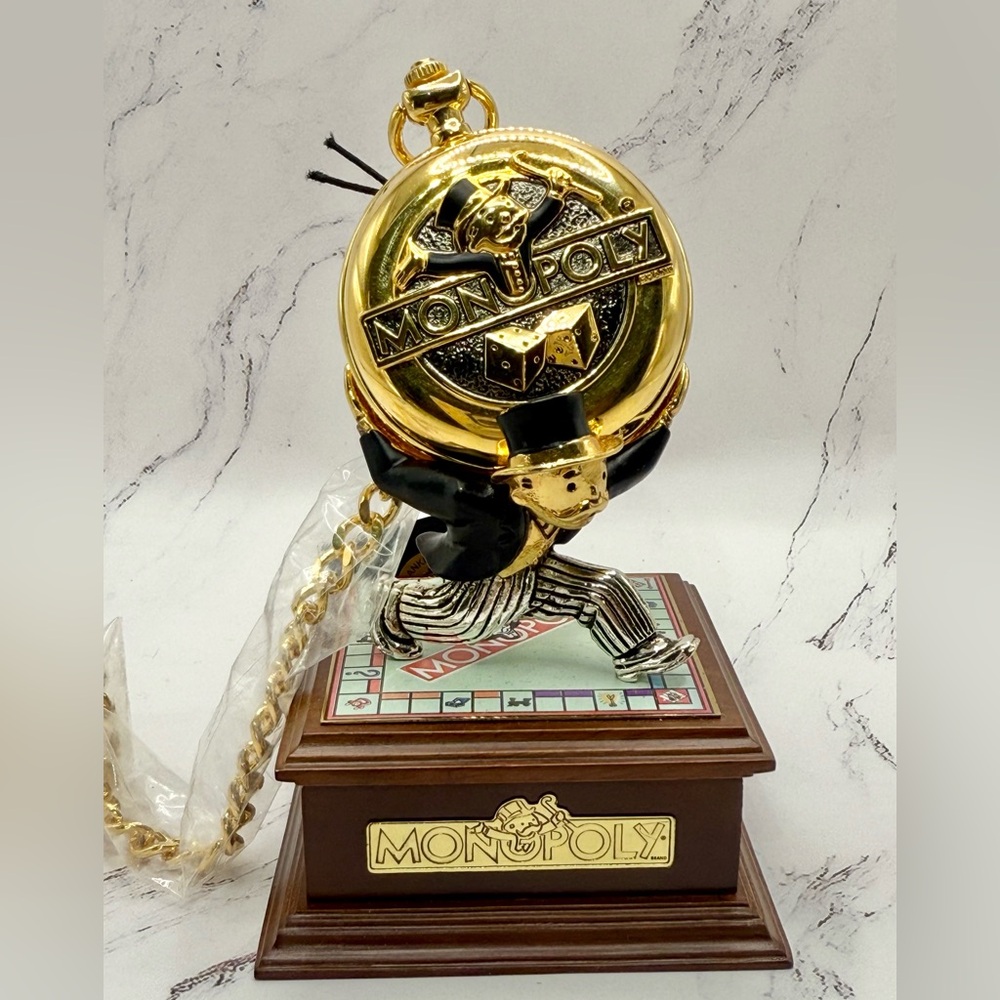 Gold and Black Monopoly Pocket Watch